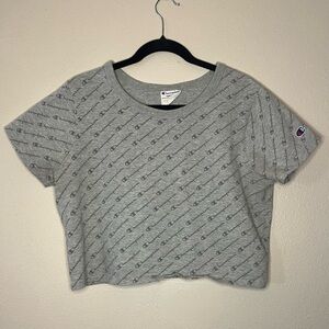 Champion Women’s Gray cropped heritage athletic apparel. Size L